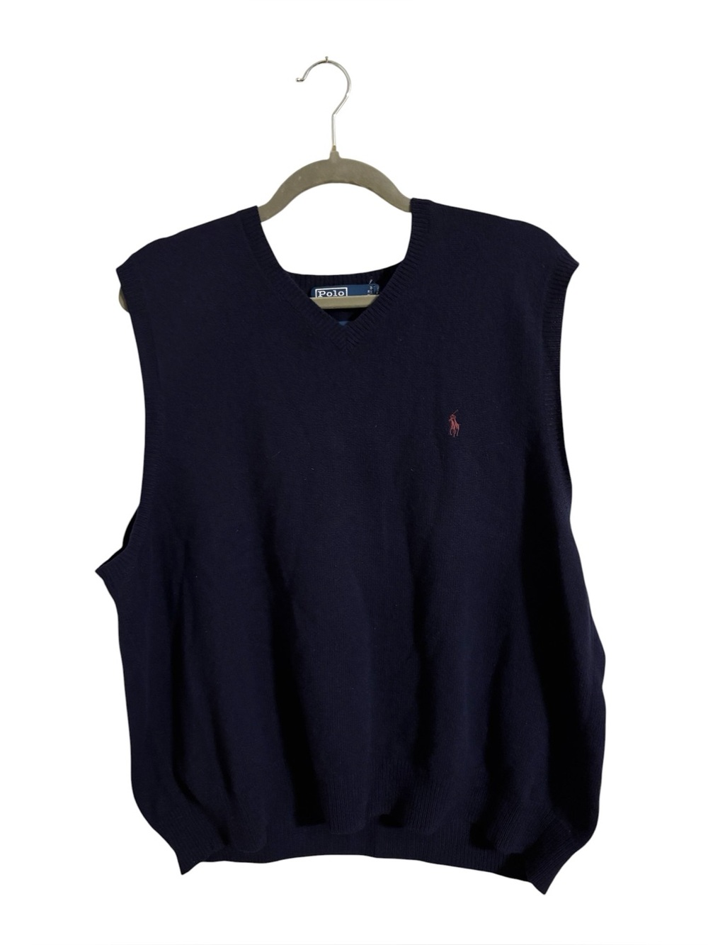 Polo Ralph Lauren Navy Blue 100% Lambswool Sweater Vest Men’s XL